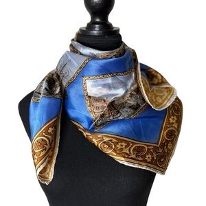 VENEZIA Vintage Italian Scarf Silky Roma Venetian Square Lightweight